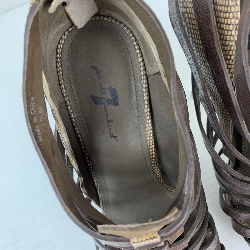 7 For All Mankind Caged Heeled Sandals Size 7.5 - Picture 3 of 8